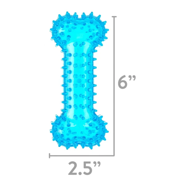 (3 pack) Vibrant Life Fetch Buddy Spiky Blue Bone Dog Toy, Chew Level 3 - Image 7