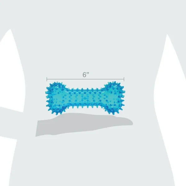 (3 pack) Vibrant Life Fetch Buddy Spiky Blue Bone Dog Toy, Chew Level 3 - Image 8