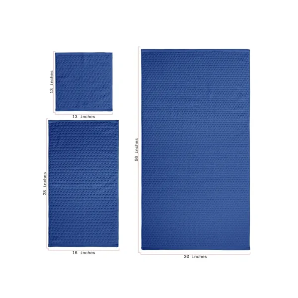 Beautiful Dot 6 Pack Towel Set, Contains 2 Bath, 2 Hand, 2 Wash - Nightshadow Blue by Drew Barrymore - Image 5