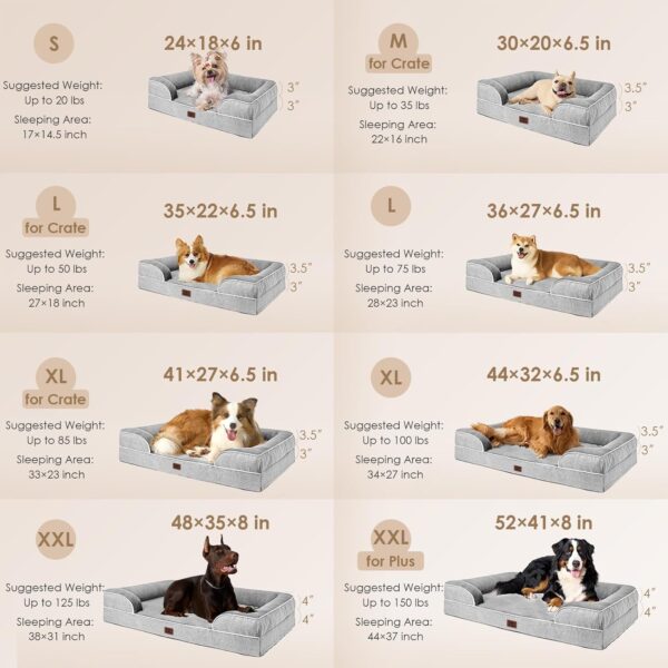 EHEYCIGA Orthopedic Dog Beds for Extra Large Dogs 44x32Inch, Waterproof Memory Foam XL Pet Bed with Sides - Image 2