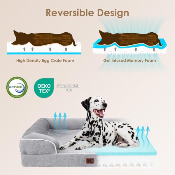 EHEYCIGA Orthopedic Dog Beds for Extra Large Dogs 44x32Inch, Waterproof Memory Foam XL Pet Bed with Sides - Image 4