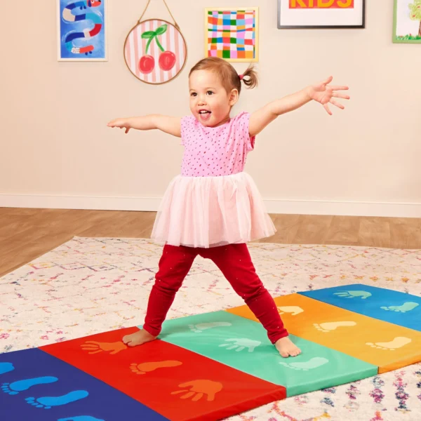 Battat Mini Gymnast's Mat with Foldable Multicolor Design and Handle - Image 4