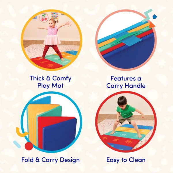 Battat Mini Gymnast's Mat with Foldable Multicolor Design and Handle - Image 2