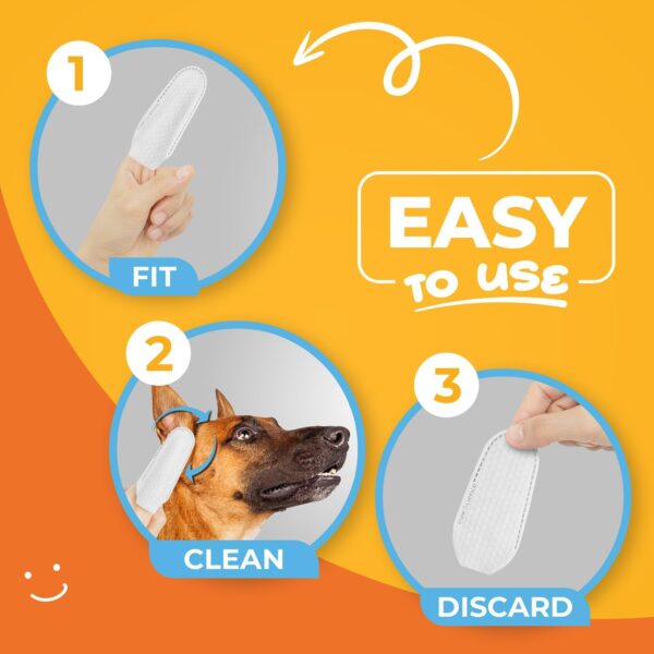Dog Ear Cleaner Wipes – Finger Wipes for Dogs – Cleaning, Soothing, and Deodorizing Itchy Ears – Pet Ear Relief Solution - Coconut Scent - Image 6