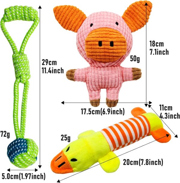 Stuffed Animal Squeaky Plush Chew Toys - 12 Pack, Interactive for Small/Medium Dogs, Bulk Rope Toys for Teething Puppies - Image 5