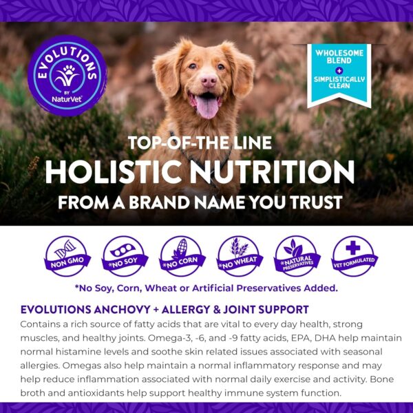 NaturVet Evolutions Anchovy + Allergy & Joint Support 90ct Soft Chews for Dogs - Anchovy Oil, Bone Broth - Helps Maintain Normal Histamine Levels - Image 3