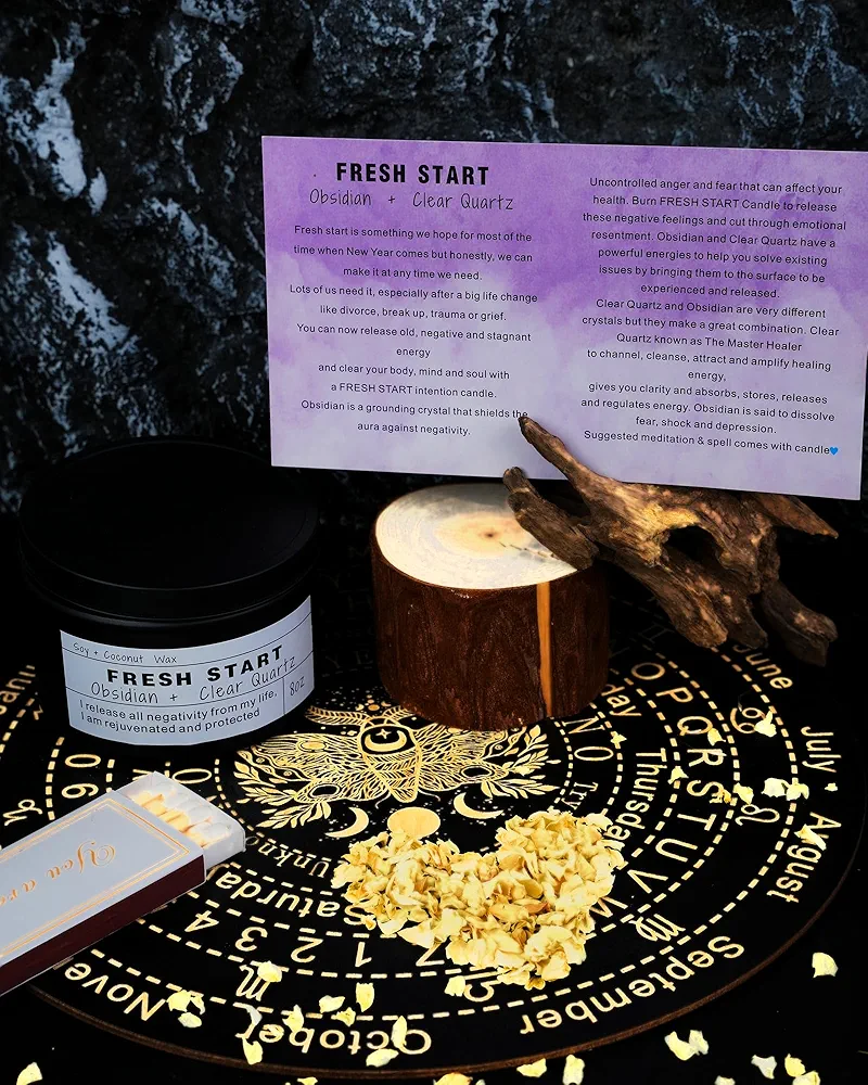 Crystal Candles, Healing Magic Candles, Mind-Body Meditation, Gifts to Encourage Women, New Job Gifts.(Fresh Start) - Image 4
