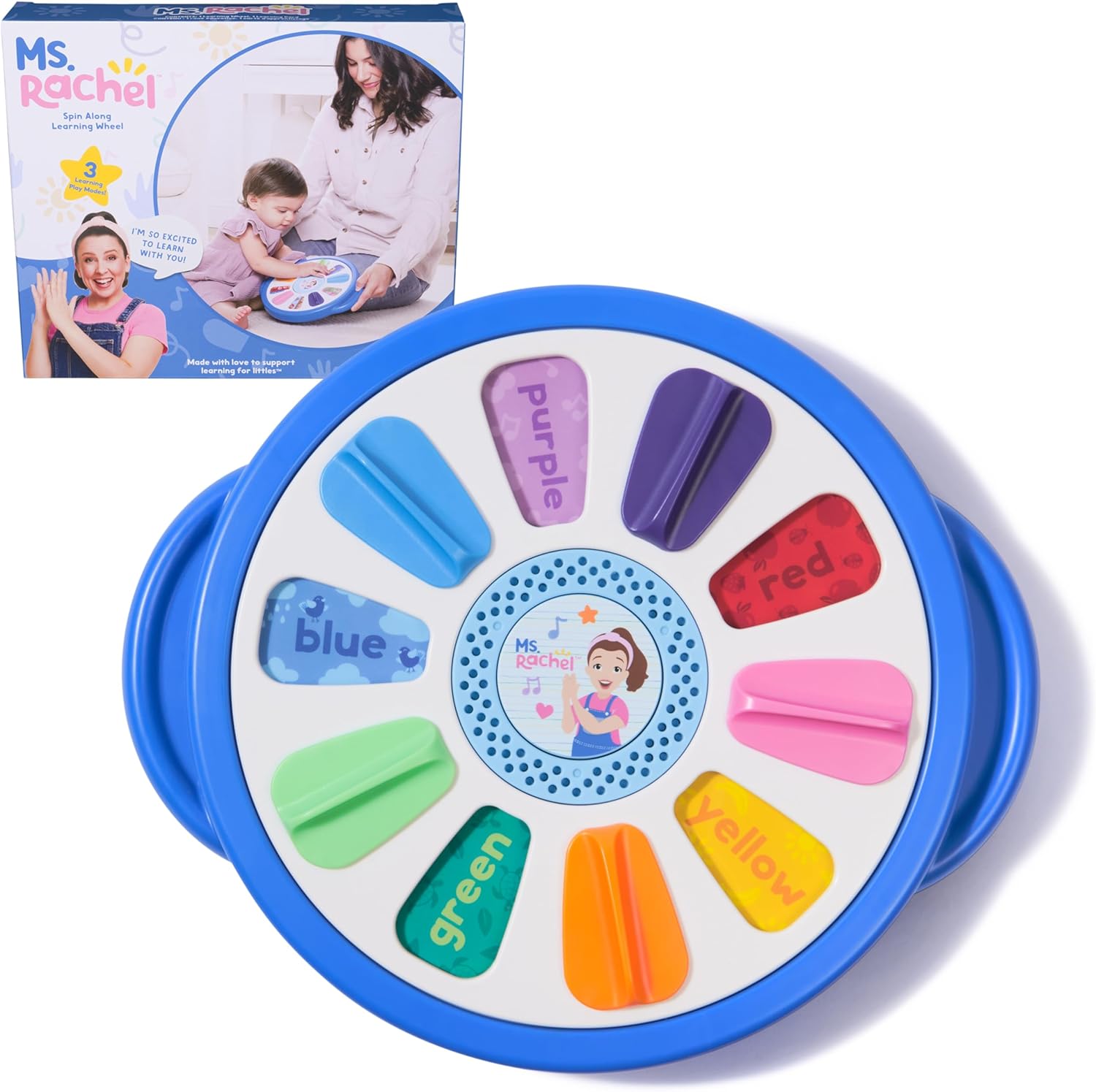Ms. Rachel Official Spin Along Learning Wheel with 3 Learning Play Modes, Educational Toys & Toddler Toys for Girls & Boys Ages 1-3+