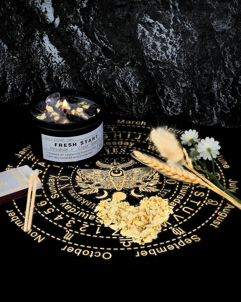 Crystal Candles, Healing Magic Candles, Mind-Body Meditation, Gifts to Encourage Women, New Job Gifts.(Fresh Start) - Image 3