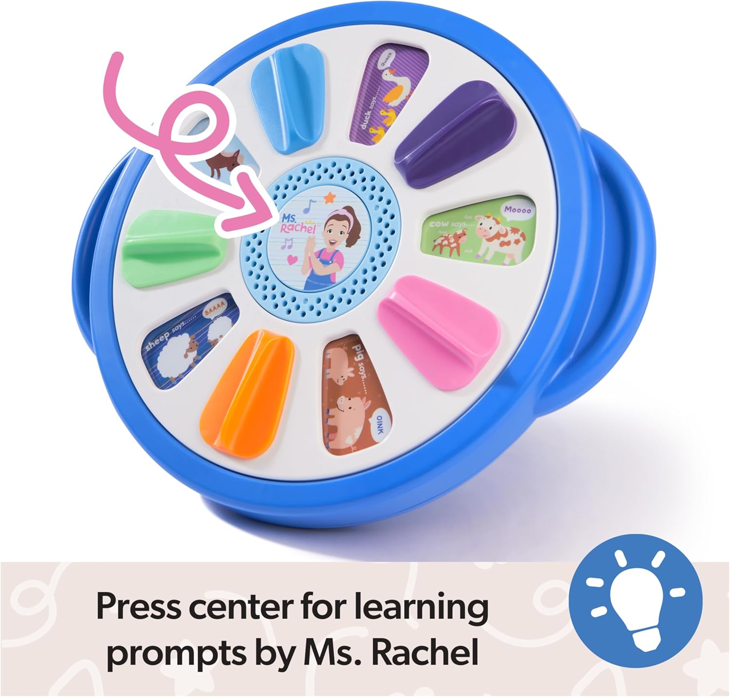 Ms. Rachel Official Spin Along Learning Wheel with 3 Learning Play Modes, Educational Toys & Toddler Toys for Girls & Boys Ages 1-3+ - Image 5