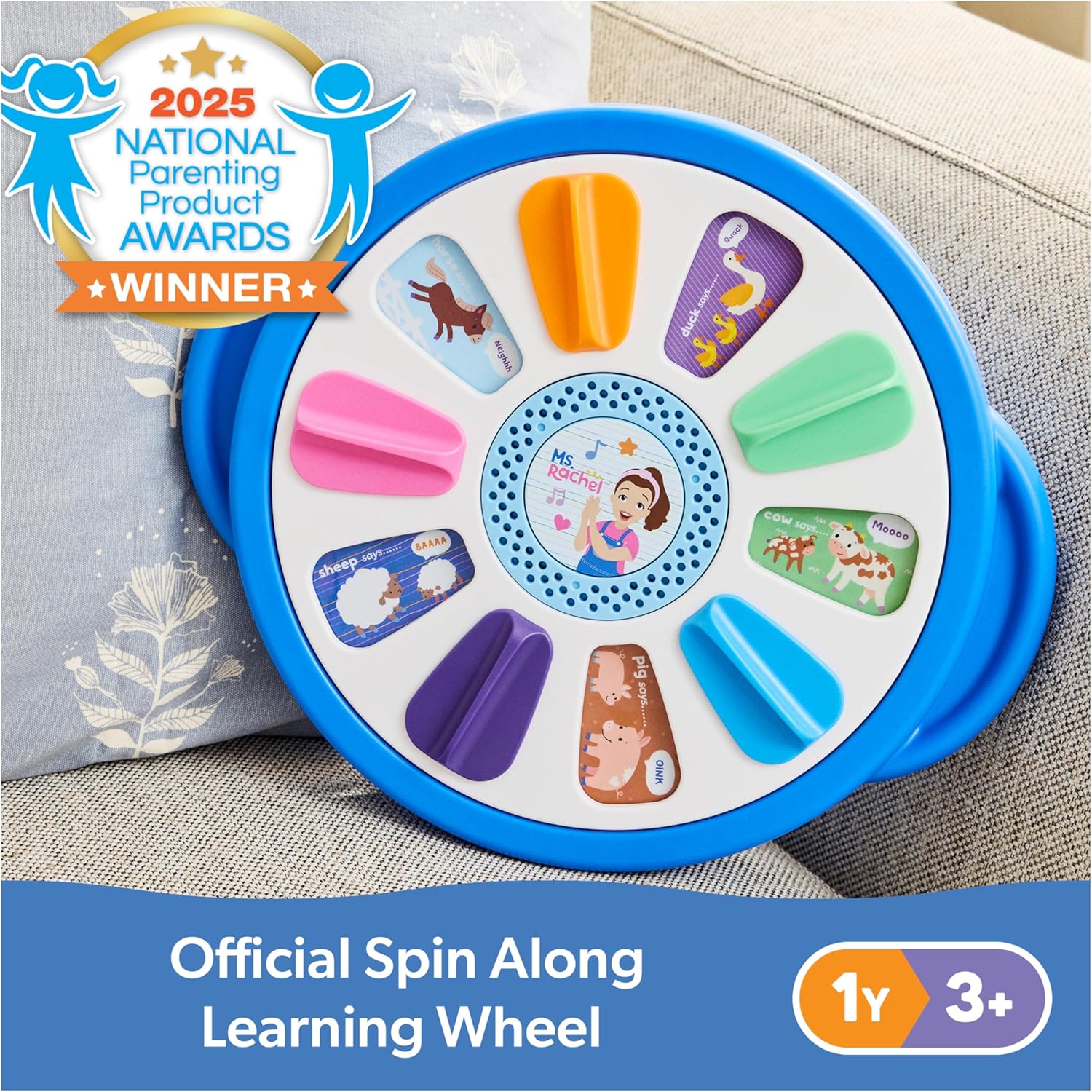 Ms. Rachel Official Spin Along Learning Wheel with 3 Learning Play Modes, Educational Toys & Toddler Toys for Girls & Boys Ages 1-3+ - Image 2