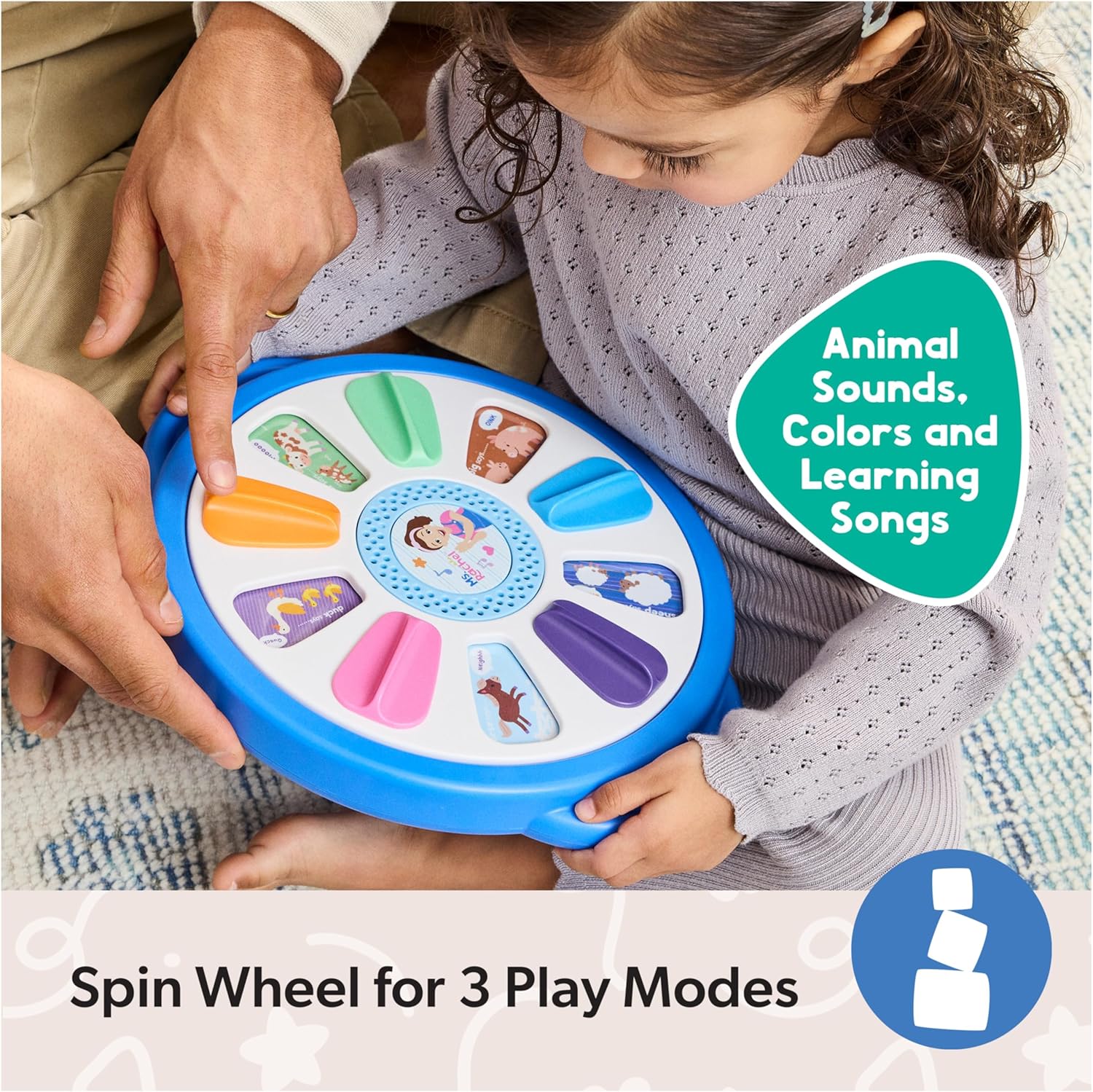 Ms. Rachel Official Spin Along Learning Wheel with 3 Learning Play Modes, Educational Toys & Toddler Toys for Girls & Boys Ages 1-3+ - Image 4