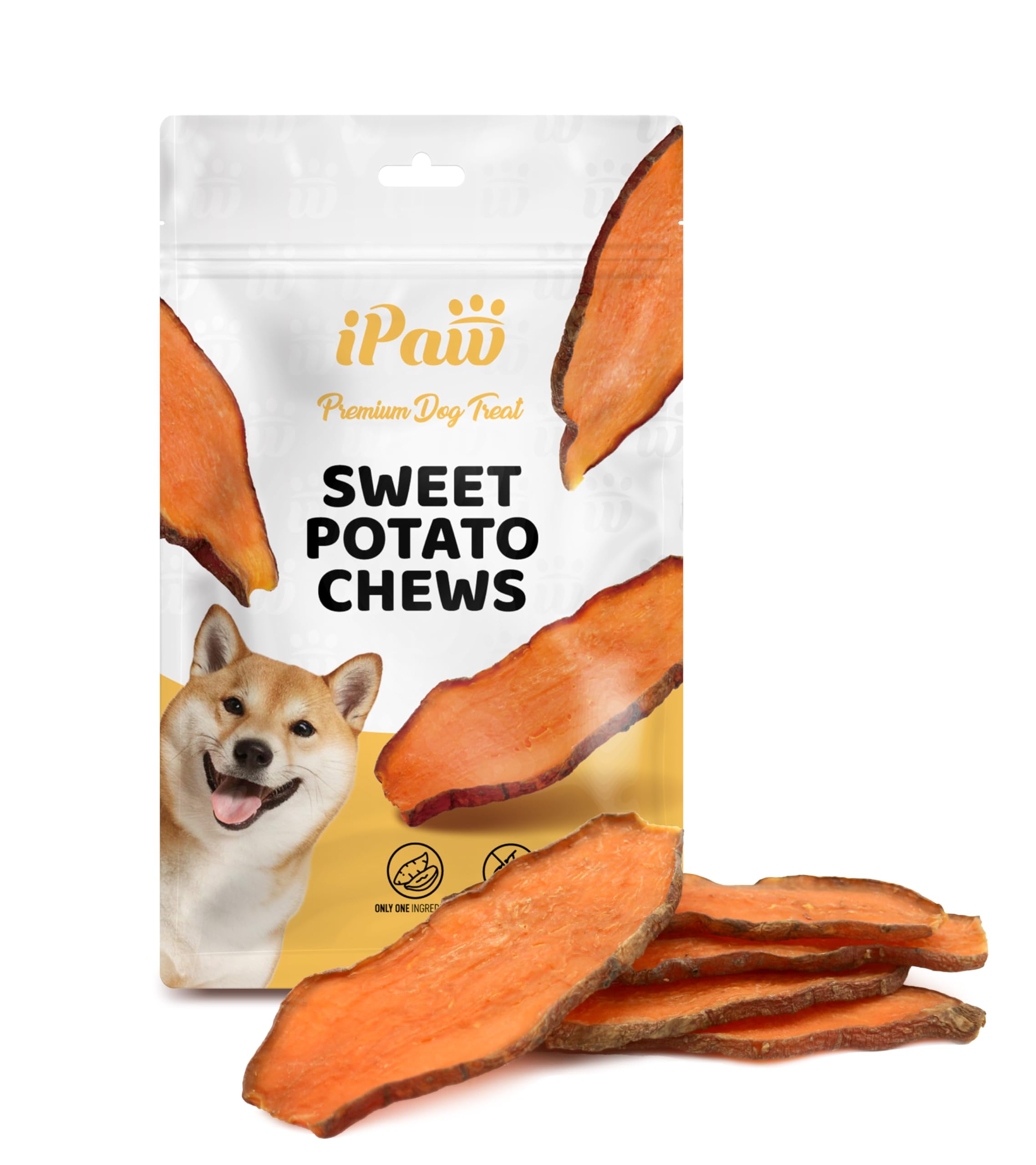 iPaw Sweet Potato Chews, Single Ingredient Dog Treats for Vegetarian